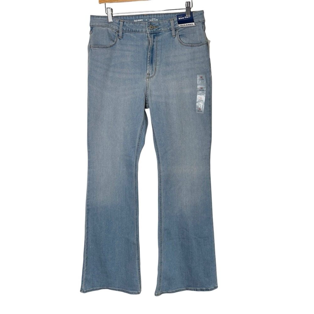 Old Navy High Rise Wow Flare Jeans Pants Light Wash Women Size 12 NWT